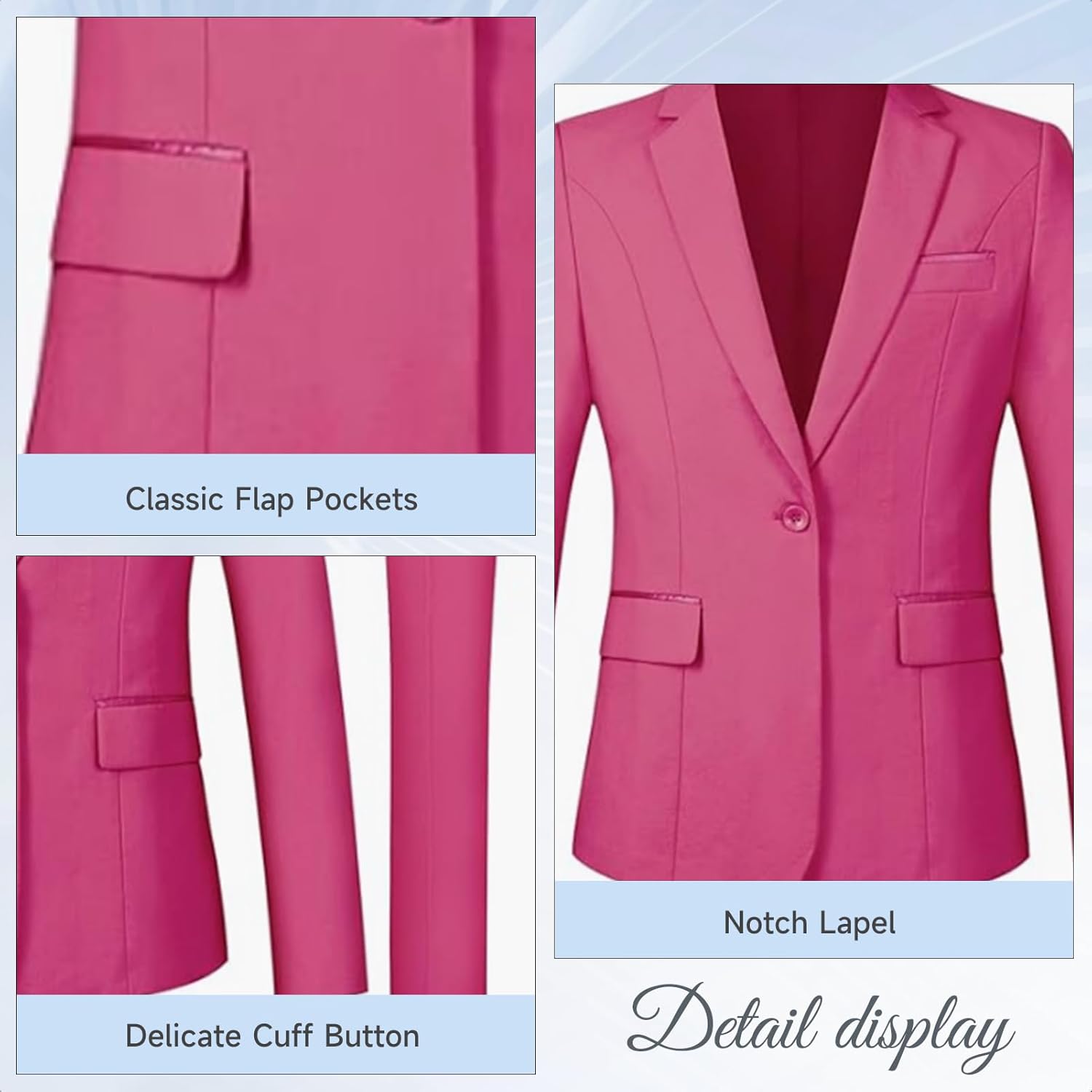 2 Piece Suits for Women Bussiness Professional Work Outfits Office Attire Slim Fit Dressy Blazer Jacket Pants Suit Sets